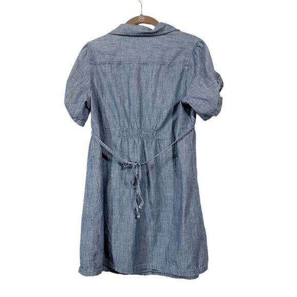 Old Navy MaternityShirt Denim Top Size Small Chambray Partial Button Down Women  - Picture 2 of 5